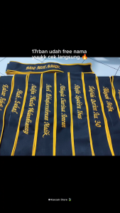 SELEMPANG WISUDA ANAK TK/PAUD/SD FREE BORDIR NAMA