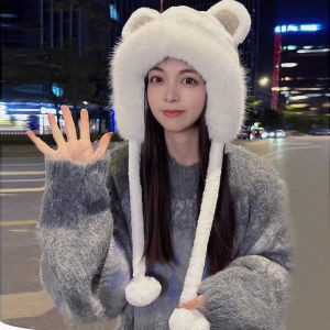 BILLI ZILLY | Warm Winter Womens Bear-Print Fleece Ear-Warmers