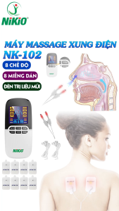 Máy Massage Xung Điện Kết Hợp Đèn Hồng Ngoại Trị Liệu Viêm Mũi Nikio NK-102 - 8 Miếng Dán Matxa Toàn Thân Giảm Đau Nhức Căng Cơ