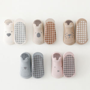 5 คู่/ล็อตทารกแรกเกิดถุงเท้าผ้าฝ้ายเด็กวัยหัดเดิน Non-Skid น่ารักการ์ตูนสัตว์ถุงเท้าชั้นฤดูใบไม้ผลิฤดูร้อนเด็ก Gripper ถุงเท้า