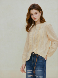INMAN | French Lace Bell Sleeve Blouse