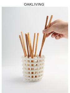 Oakliving Nordic Style Olive Wood Chopsticks Real Wood Non-Slip Easy to Hold No Paint No Wax 6 Pairs Home Use Dining Utensils