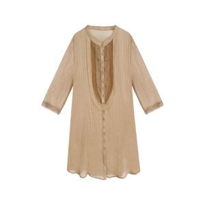 NASANYUE | Vintage Fashion Striped Ramie Cardigan for Seniors and Women