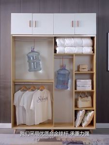 HC Sliding Wardrobe Cabinet Solid Wood Modern Simple Household Bedroom Rental Room Storage M454 Wardrobe With Sliding Door Closet Organizer With Drawer - Lazada