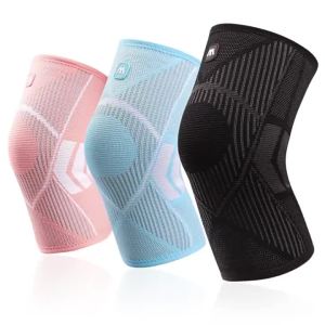Knitted Four Way Elastic Nylon Sports Knee Pads for Women Non Slip Breathable Sweat Absorbent Running Knee Joint Support