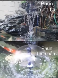 Máy bơm chìm kèm đèn led nhiều màu có đầu phun hình nấm không chổi than công suất lơn tới 40W (LED-3800FP)