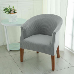 Universal Modern Chair Cover Elastic Half-Circular Sofa Cover Dining Chair Cushion Polyester Fabric Simple Style Home Decor