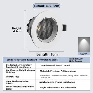 EUROB | COB Anti-dazzle Adjustable Downlight