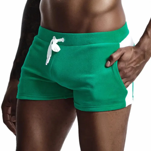 Seobean-Mens Velvet Sweat Shorts Vintage Boxer Gym Shorts Male Panties Thick Pocket Jogger