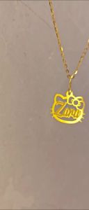 916 Gold Custom Name Pendant - Hello Kitty 1.5cm 0.3g ± (Laser Mark)