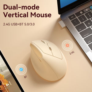 BOW MD190mini Portable Ergonomic Mouse 2.4G USB Wireless and Bluetooth Dual-mode Vertical Colorful Silent Compact Mice for Small-hand Shapes
