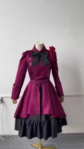 Medieval Renaissance R Gothic Dress Bow Long Sleeve Ruffled Steampunk cosplay