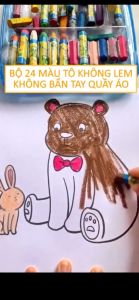 Bộ 12 24 Bút Màu Hữu Cơ Cho Bé Tập Vẽ Không Dính Tay An Toàn Cho Sức Khỏe Bộ bút sáp màu hữu cơ cho bé