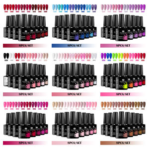 MSRUIOO 8Pcs/Set Spring Summer Nail Gel Polish HEMA Free Semi Permanent Classic Colors Nail Art Varnishes for Manicure Design