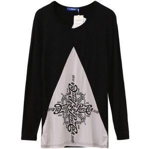 เสื้อยืดคอกลมแขนยาวทรงหลวมสำหรับผู้ชาย ทรงหลวม แฟชั่นฤดูร้อน ลำลอง คอกลม ผ้าฝ้ายผสม ไม่ซีดจาง ฤดูร้อน 2025