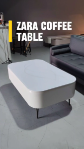 [FREE INSTALLATION] SMASIS ZARA Coffee Table & TV Cabinet Glass Top With Metal Leg / Meja Kopi