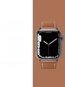 FUDIEN | สายนาฬิกาหนังวัวแท้ Hermés สำหรับ Apple Watch Ultra ใหม่ สายนาฬิกาผู้ชายและผู้หญิง สไตล์สร้างสรรค์ สายนาฬิกา Apple Watch แบบยูนิเซ็กส์