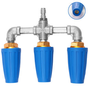 Pressure Washer Triple Turbine Nozzle  360° Rotating Turbo Nozzle Sprayer 4000 PSI With 1/4" Quick Connector