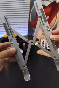 Giá đỡ tản nhiệt laptop Ipad E2 Max hợp kim nhôm cao cấp gấp gọn đế tản nhiệt 7 nấc điều chỉnh độ cao màu bạc