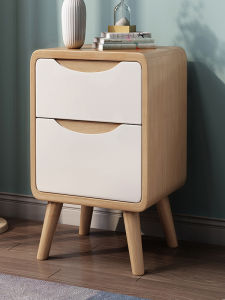 Ultra-Narrow Solid Wood Bedside Table 20cm Wide Space Saving Design Modern Minimalist Style Wooden Drawer Double Door Cabinet