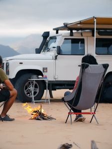 Naturehike Ultralight Folding Chair - Black - Mesh Back - Red Frame - Portable - Camping & Hiking Use