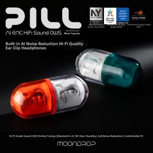 MoonDrop | Tai nghe dạng kẹp tai không dây Bluetooth 6.0 PILL AI ENC HiFi Sound OWS chất lượng cao giảm tiếng ồn âm thanh Hifi dùng cho điện thoại và nghe nhạc
