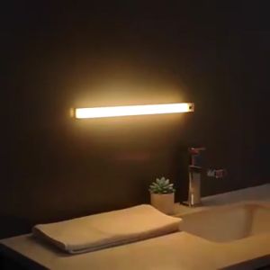 Vimite LED Motion Sensor Cabinet Light  USB Rechargeable Wireless Eye Protection Night Light Bedroom Lights for Wardrobe Closet Bathroom Wall Decorative Lighting