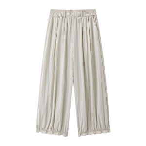 Plus Size Summer Cooling Slimming Drapey Balloon Ruffle Casual Cropped Pants