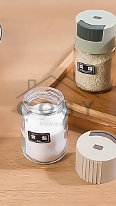 COSY Botol Kaca Tempat Bumbu Garam Gula Tekan Otomatis / Wadah Bumbu / Dispenser Bumbu Dapur Serbaguna