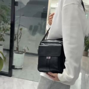 Túi Đeo Vai Nam Bằng Da Đa Năng Có Nhiều Ngăn Đựng Đồ Đeo Chéo Messenger Túi Xách Du Lịch Công Sở Có Tay Cầm Màu Đen