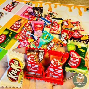 กระดาษพับเหรียญโปรยทาน แบบคิทแคท Kitkat กระดาษตัดให้แล้ว โฟม กาว