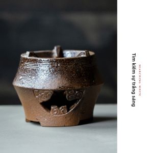 MIBAIYANWU | Bộ Lò Gió Đất Nung Đốt Than Gỗ Bằng Tay Được Khắc