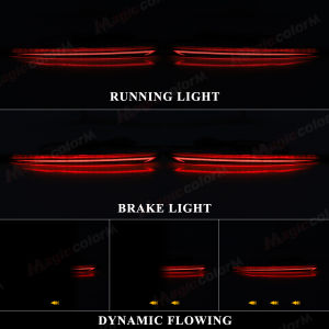 LED Rear Bumper Reflectors Lights For Ford Fusion Mondeo 2019 2020 2021 2022 Flowing Turn Signal Brake Lamp Car Accessories 12V