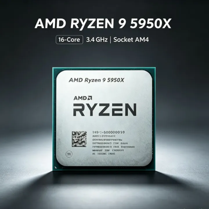 AMD | R9 5950X High End Desktop CPU 16‑Core Socket AM4 105W Without Cooler For Multi‑Task Workstation Computer
