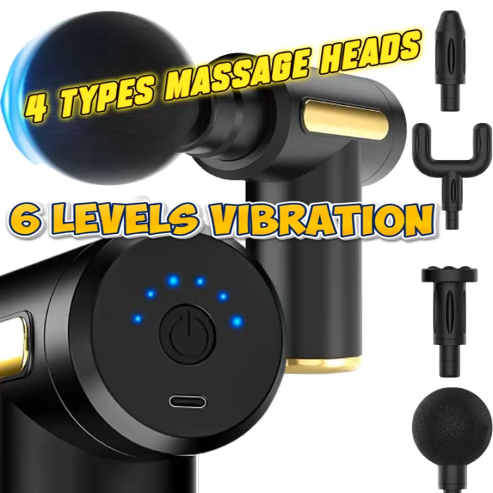 Massage Gun, Small Travel Massage Gun, Massage Gun Deep Tissue,Percussion Handheld Portable Muscle Massager Tool for Full Body Pain Relief, Ideal Gifts for Men, Women(Black)