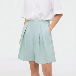 AMII | Casual Comfy Trouser with Waistband Pleats Textured Wrinkled