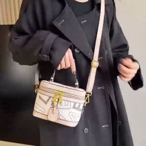 New Bucket Bag Letter Crossbody Women Bag with Chain All-match Sling Bag Small Square Bag