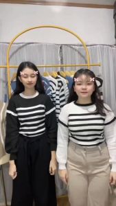 ATASAN RAJUT WANITA LENGAN BALON KNIT TOPS Baju Knitwear