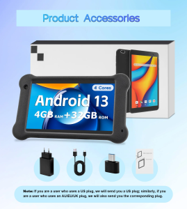 ANRY Android Tablet 2025 with Keyboard Android 13 Tablet 7 inch with 4GB+32GB 1TB Expand Quad-Core 3500mAh Battery GMS