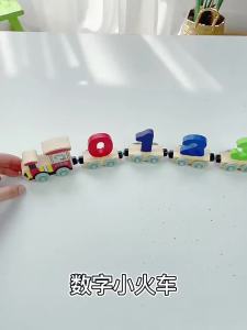 Montessori Wooden Train Toy Early Educational Cognition Alphabet Toys Magnetic Number Train Set for Toddlers Math Toys
