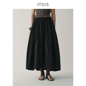 INSIS FEMME | Mulberry Silk Cotton Summer New Waistband Cocoon Loose Mid-long Skirt