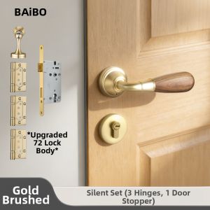 BAIBO | Vintage Antique Style Black Walnut Wood Magnetic Silent Lock