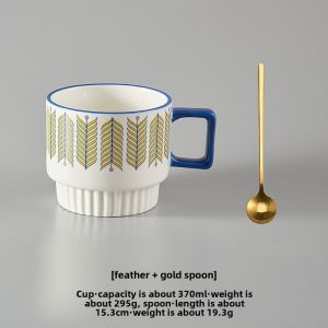 Stackable Mug Nordic Style Creative Design Lovers Ceramic Cup Female Coffee Tea Drinking Cup Niche Style Exquisite