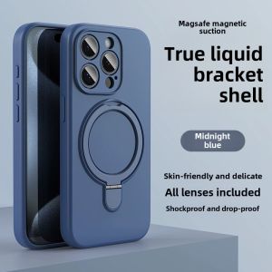 Liquid Silicone Magnetic Ring Holder Case for Magsafe IPhone 17 Air 16 15 14 13 12 Pro Max Plus 17Pro Mag Safe Stand Phone Cover