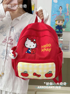 Adorable Hellokitty Cat Backpack for School Girls 2025 New Versatile Kindergarten Students Double Shoulder Bag Soft Cartoon Style