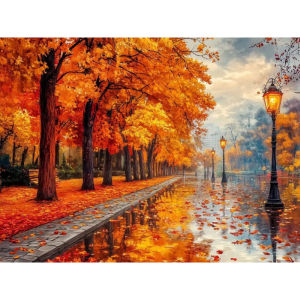 500/1000/1200/2000PCS Jigsaw Puzzle Autumn Street Fallen Leaves Art For Adults Great Weekend Relaxation And Family Fun