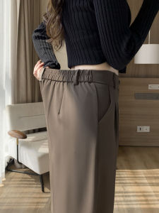 High-Waist Casual Trousers for Women Plus Size Comfortable Spring Summer 2024 New Loose Straight Wide-Leg Pants