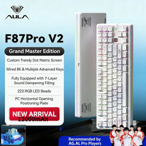 AULA | AULA F87Pro V2 Mechanical Keyboard BT/2.4GHz/Wired 8K Polling SOCD/MT/TGLGasket Structure Custom Esports Gaming Keyboard