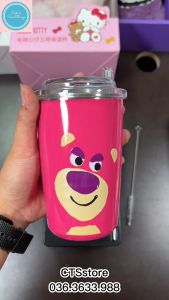 Cốc giữ nhiệt gấu Losto thể tích 450mL (tặng kèm ống hút bằng thép không gỉ)