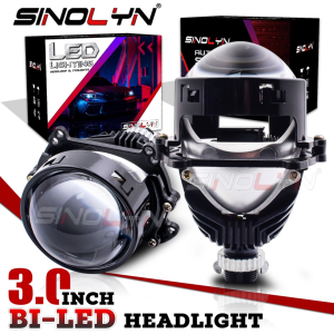 Sinolyn 3 Inch LED Headlight Lens Bi LED Lamp Lenses For Headlight H4 H7 H1 9005 9006 Angel Eyes Diode Projector Car Accessories